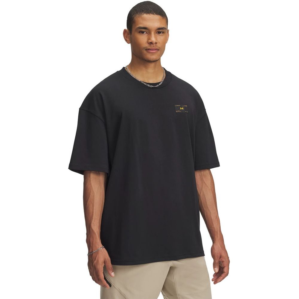 UA HWT WOVEN LABEL SS-BLK