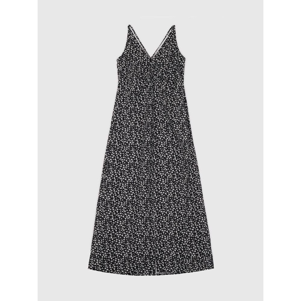 Midi šaty na ramínka Černá