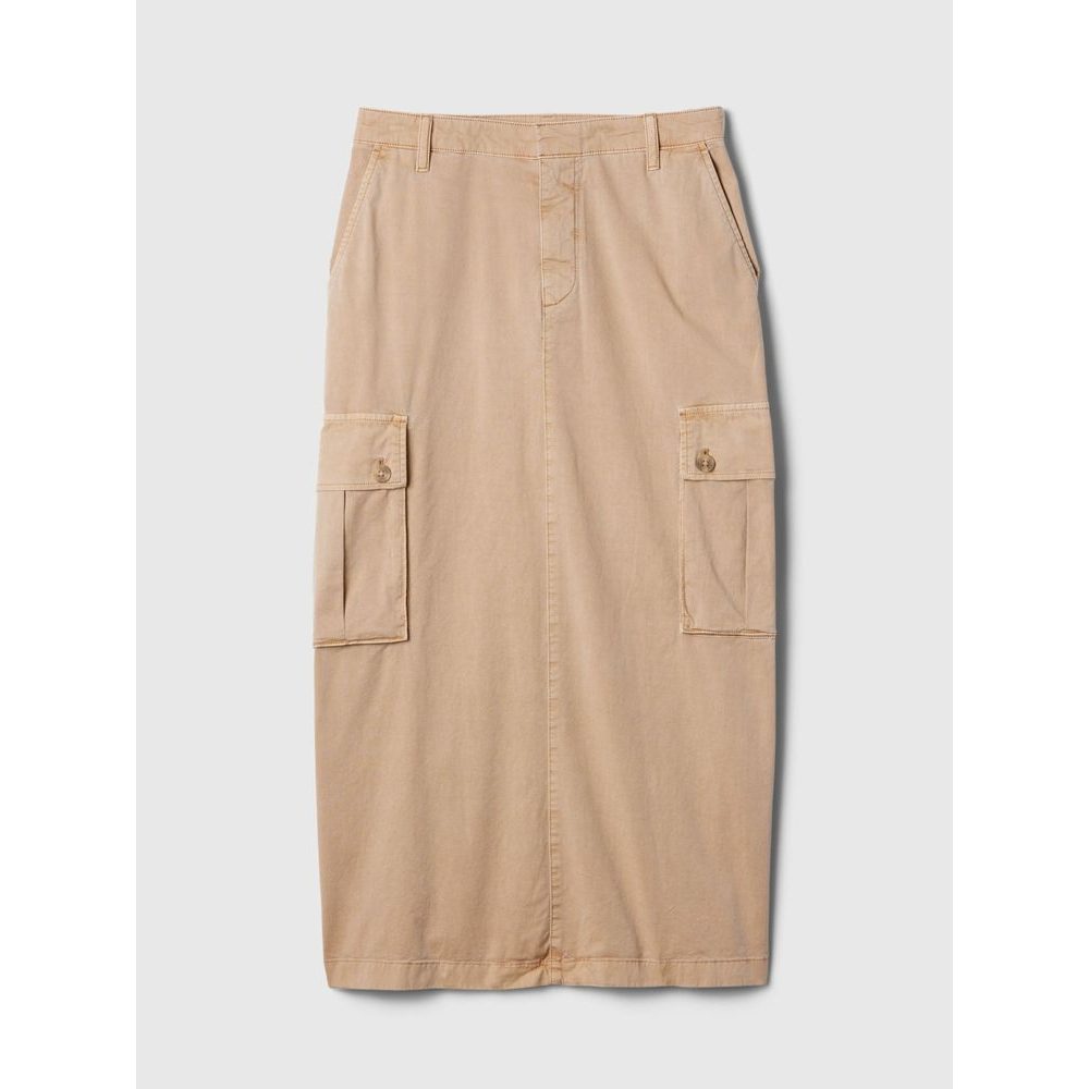 Midi sukně s kapsami Utility Cargo Béžová