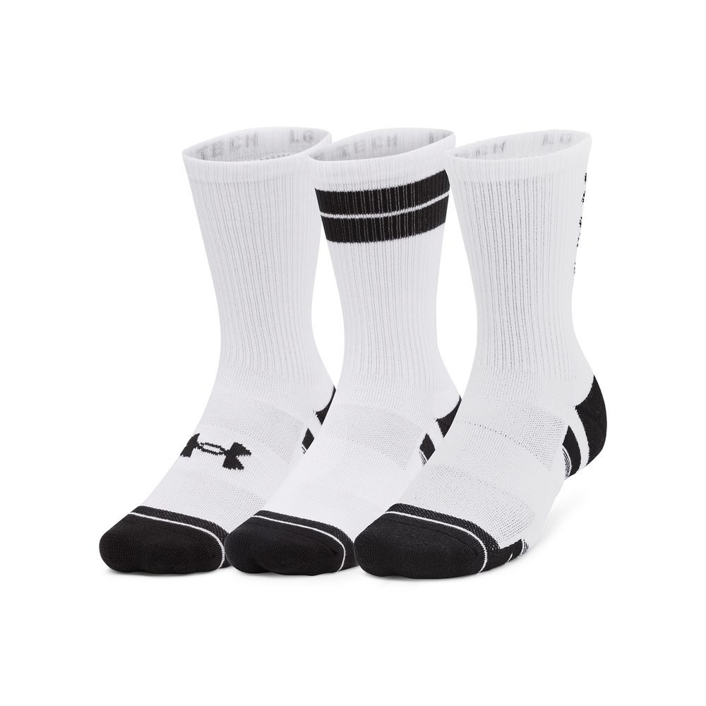UA Perf Tech Nov 3pk Crew-WHT