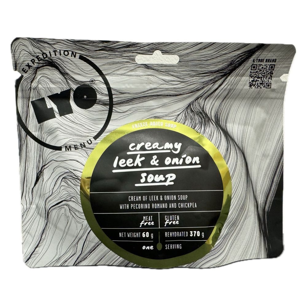 Krémová pórková polévka s cibulí, sýrem Pecoríno a cizrnou NEW, běžná porce 370g