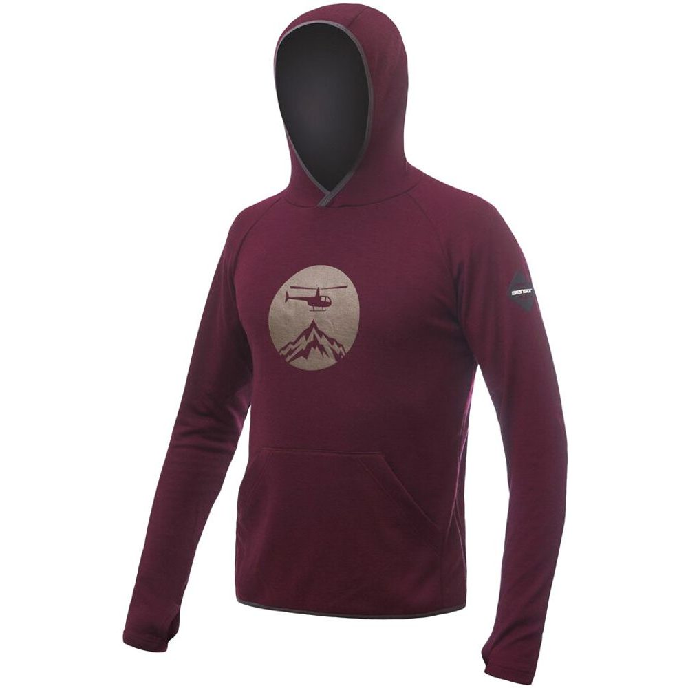 MERINO UPPER HELI pánská mikina klokanka red