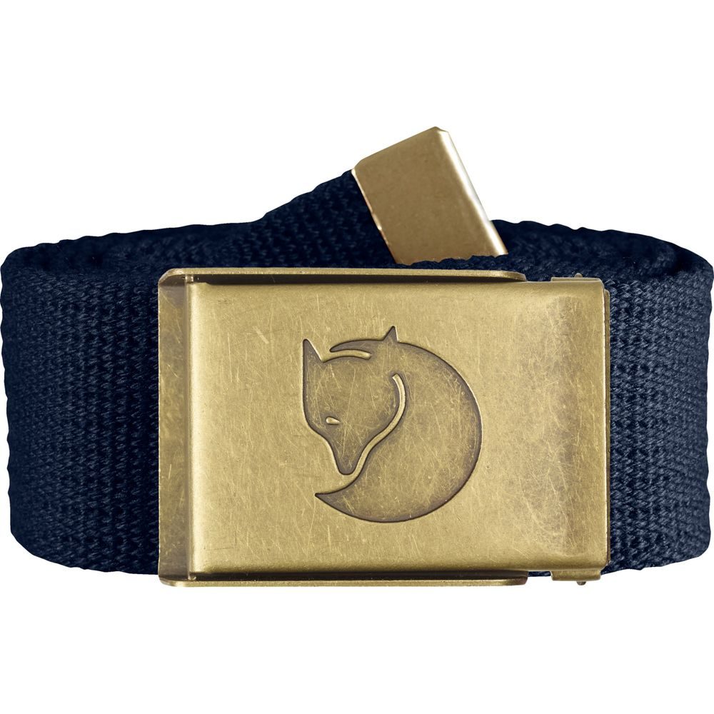 Canvas Brass Belt 4 cm Dark Navy