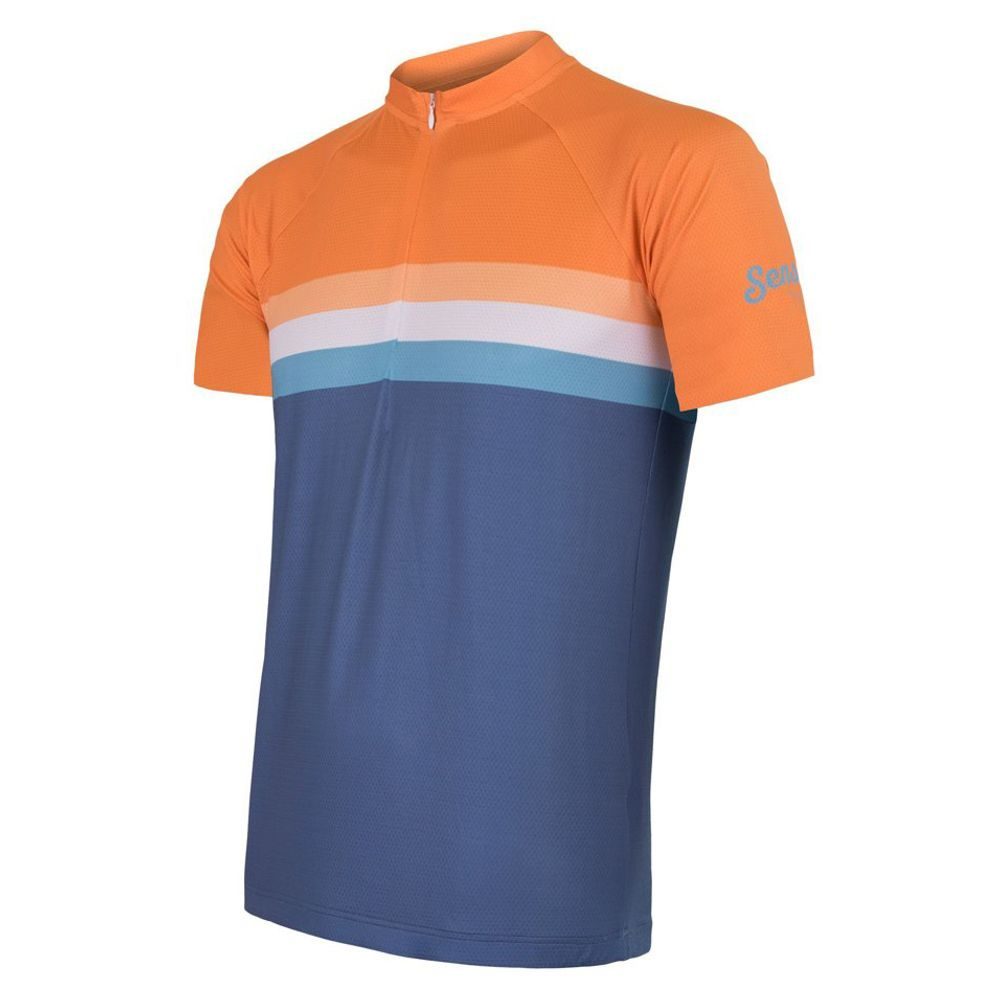 CYKLO SUMMER STRIPE pánský dres kr.rukáv modrá/oranžová