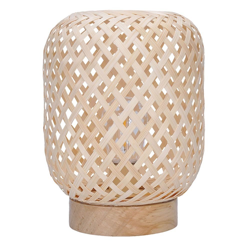 WO3107 ratanová LED lucerna s LED žárovkou, teplá bílá, 3x AAA, 19cm