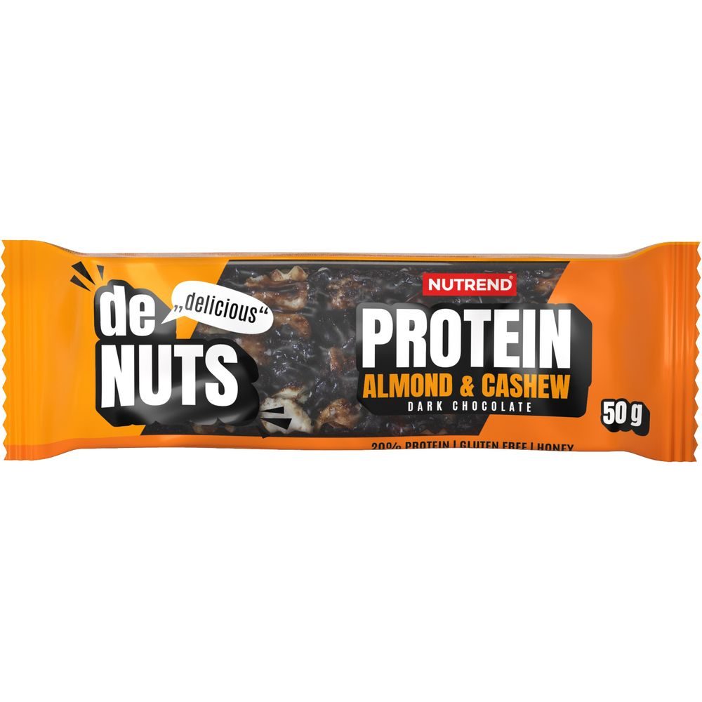 Denuts Protein, tyčinka, 50 g mandle a kešu