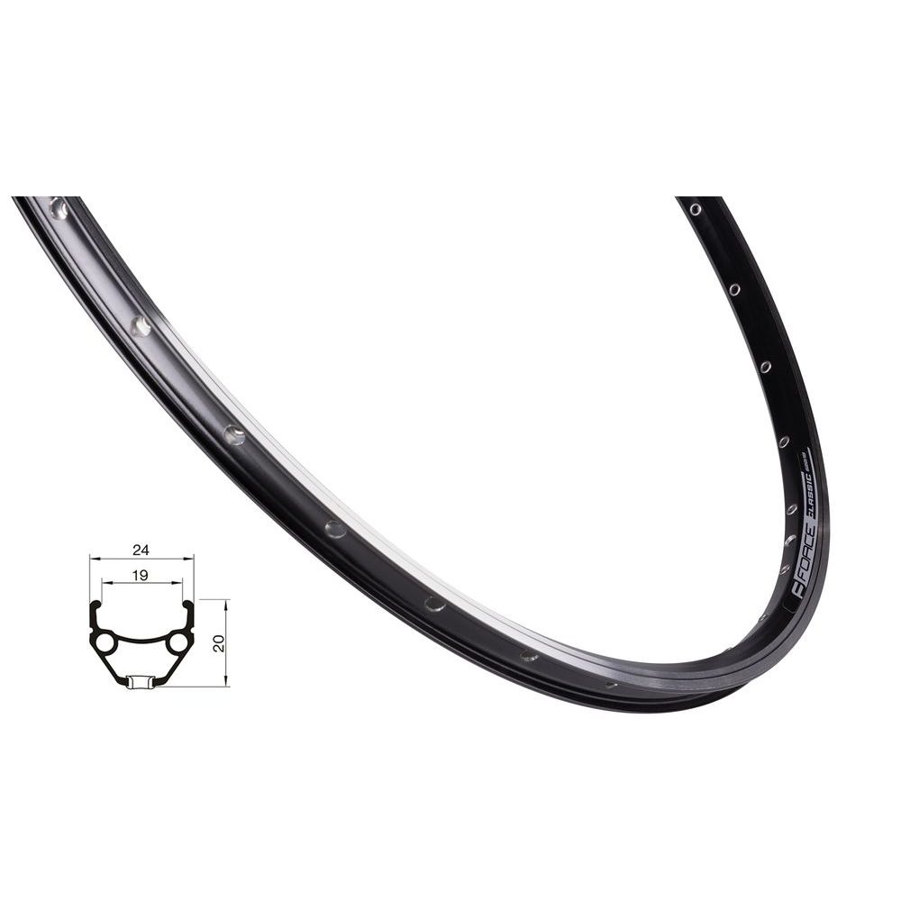 CLASSIC 622x19, 36děr, černý