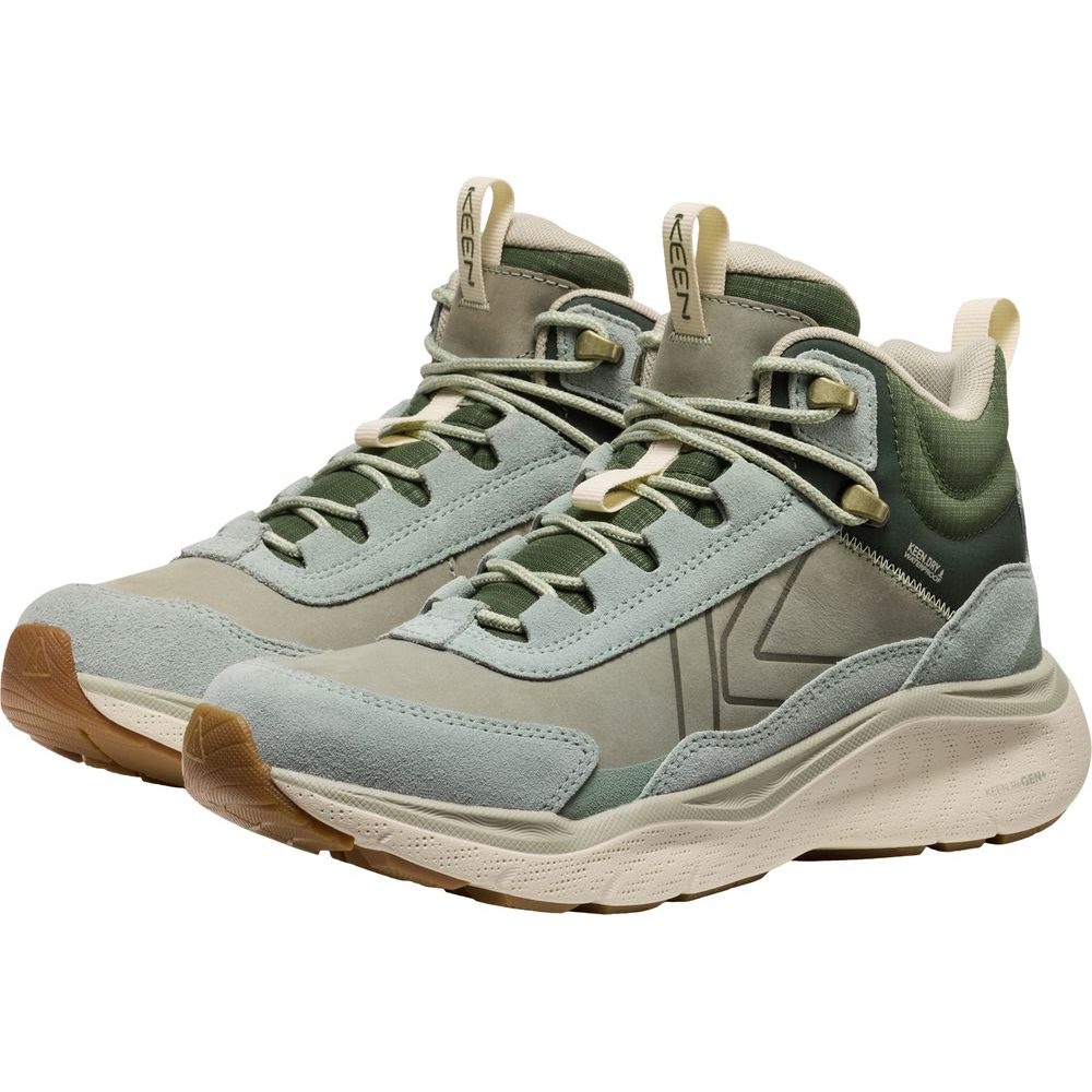 LEIKI LEATHER MID WP WOMEN, iceberg green/bronze green