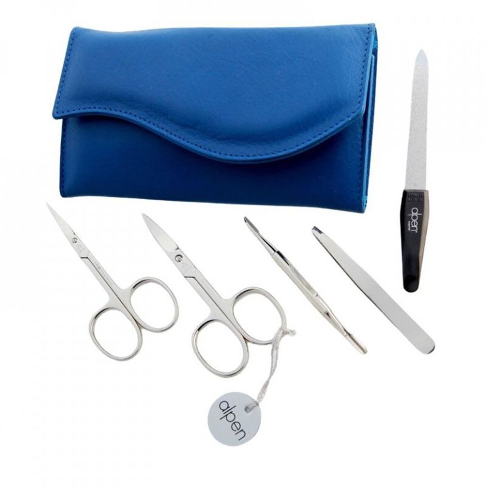 Nickel kožená na druk 5 ks modrá