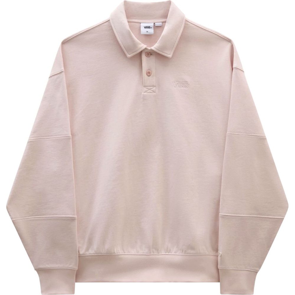 WASHED COLLARED FLEECE PEACH BLUSH