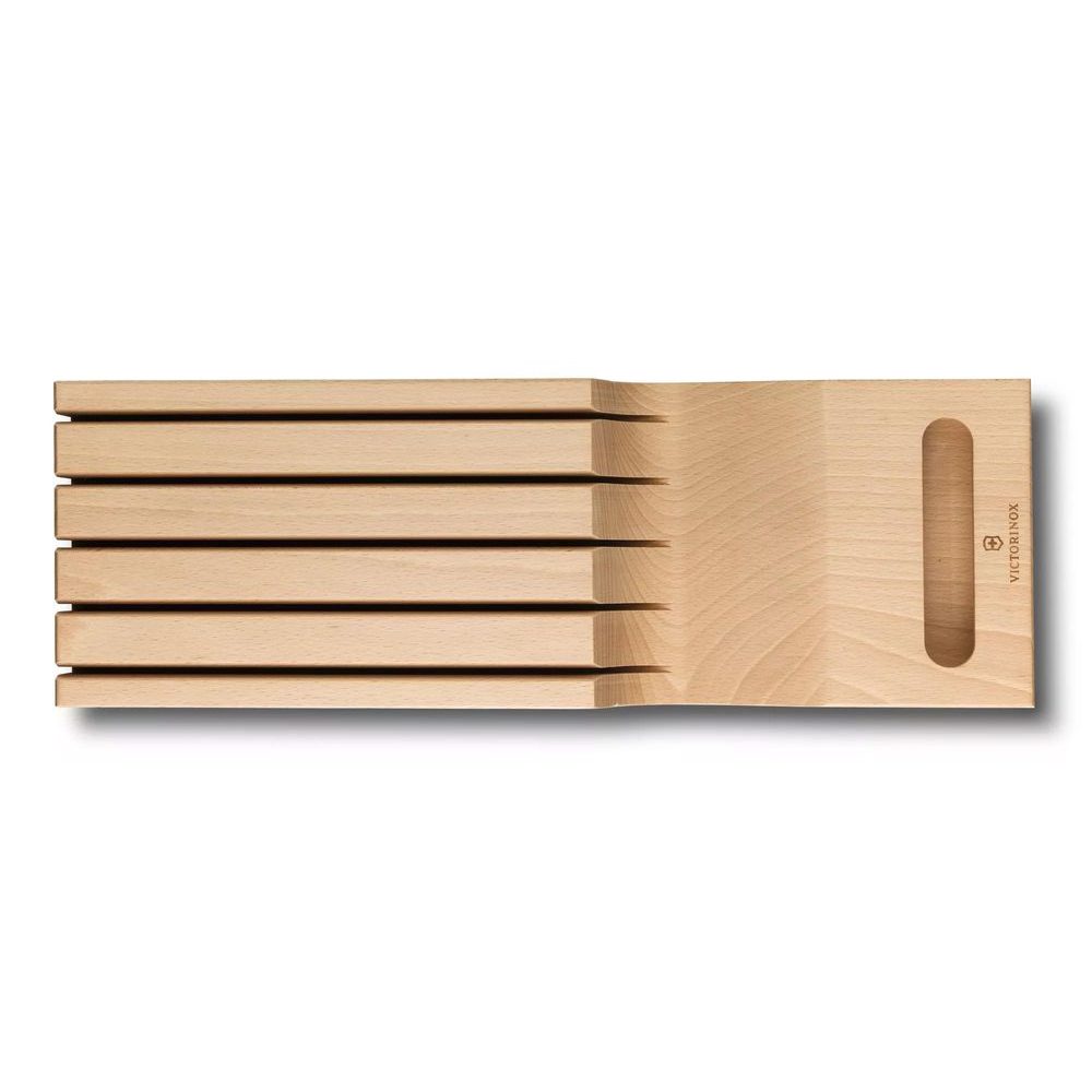 In-drawer knife holder, beechwood, empty