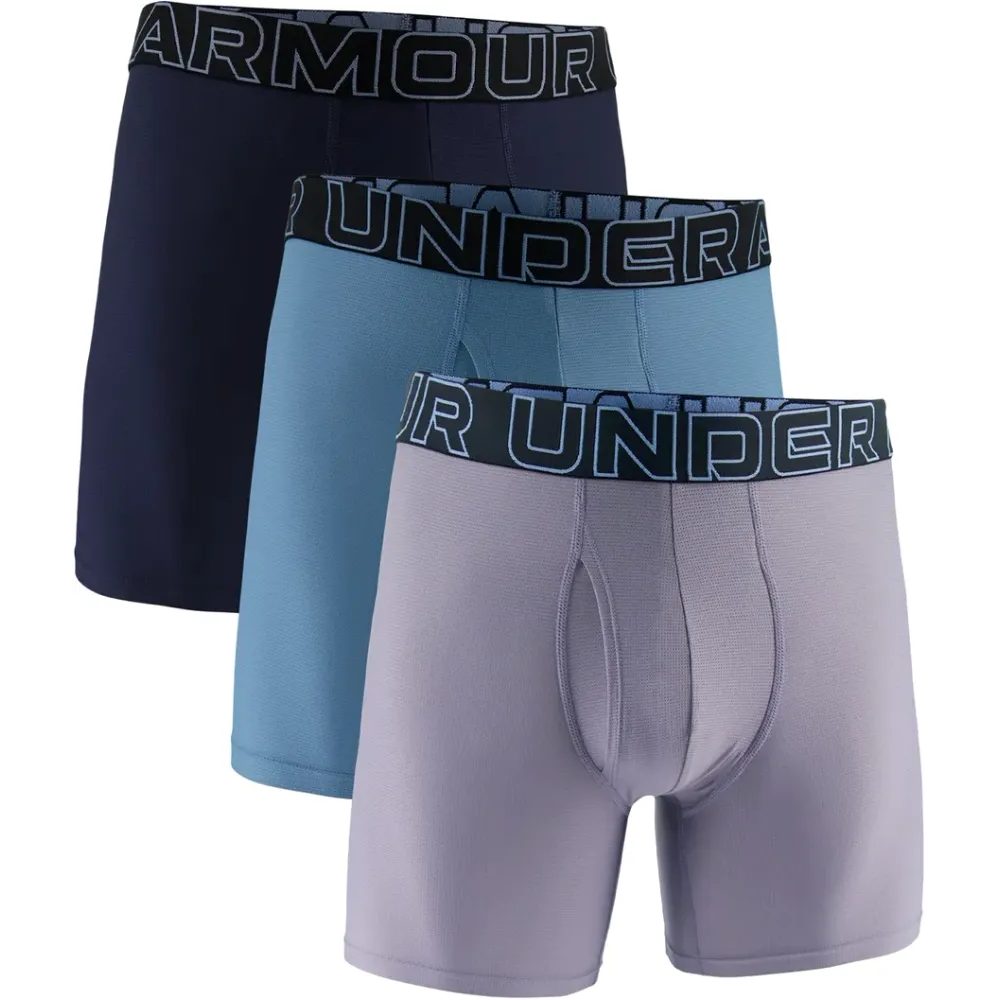 M UA Perf Tech Mesh 6in - 3pk blue/grey