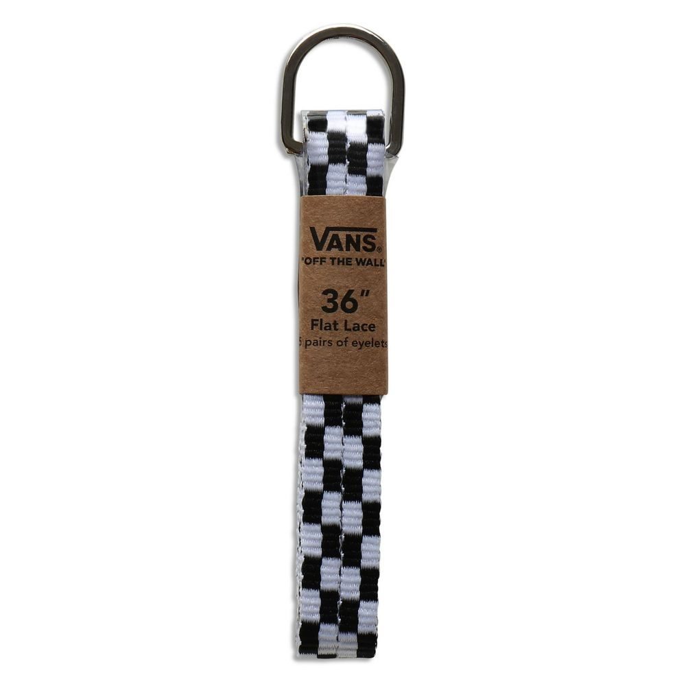 CHECKERBOARD LACES 36, Black White Checkerboard