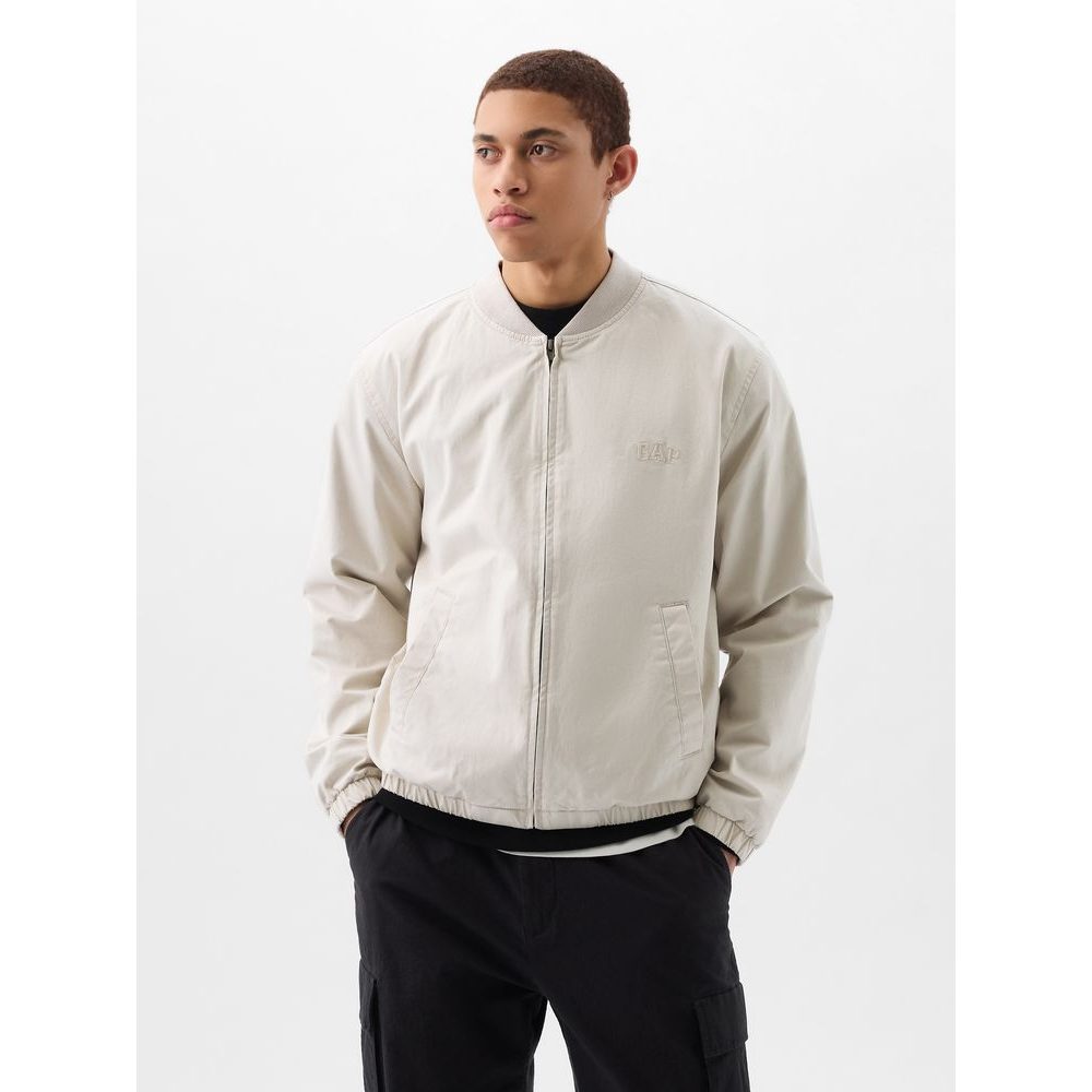 887257-00 Bunda bomber s logem Béžová