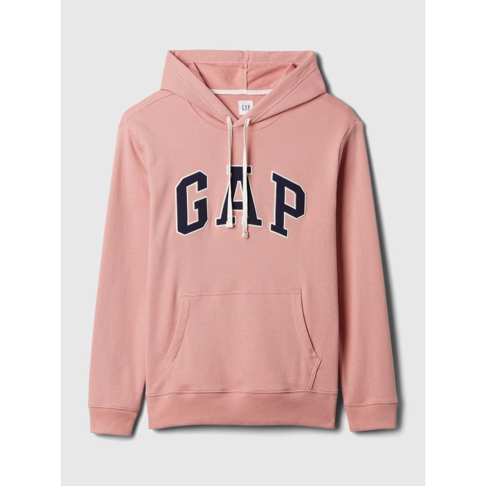 Mikina s logem a kapucí Růžová