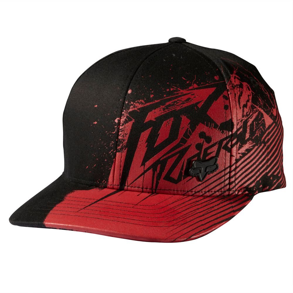 58218 017 FRESH KILL FLEXFIT HAT BLACK/RED - čepice