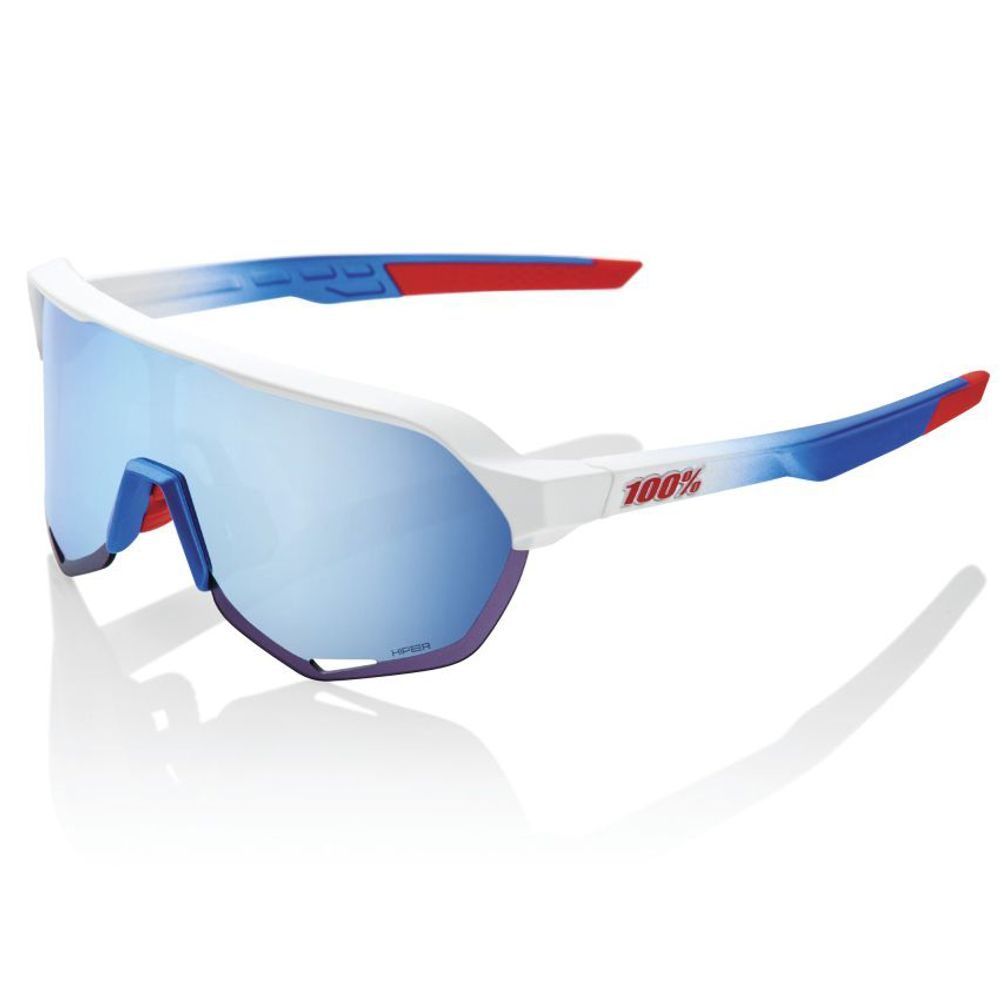 S2 - TotalEnergies Team Matte White / Metallic Blue - HiPER Blue Multilayer Mirror Lens