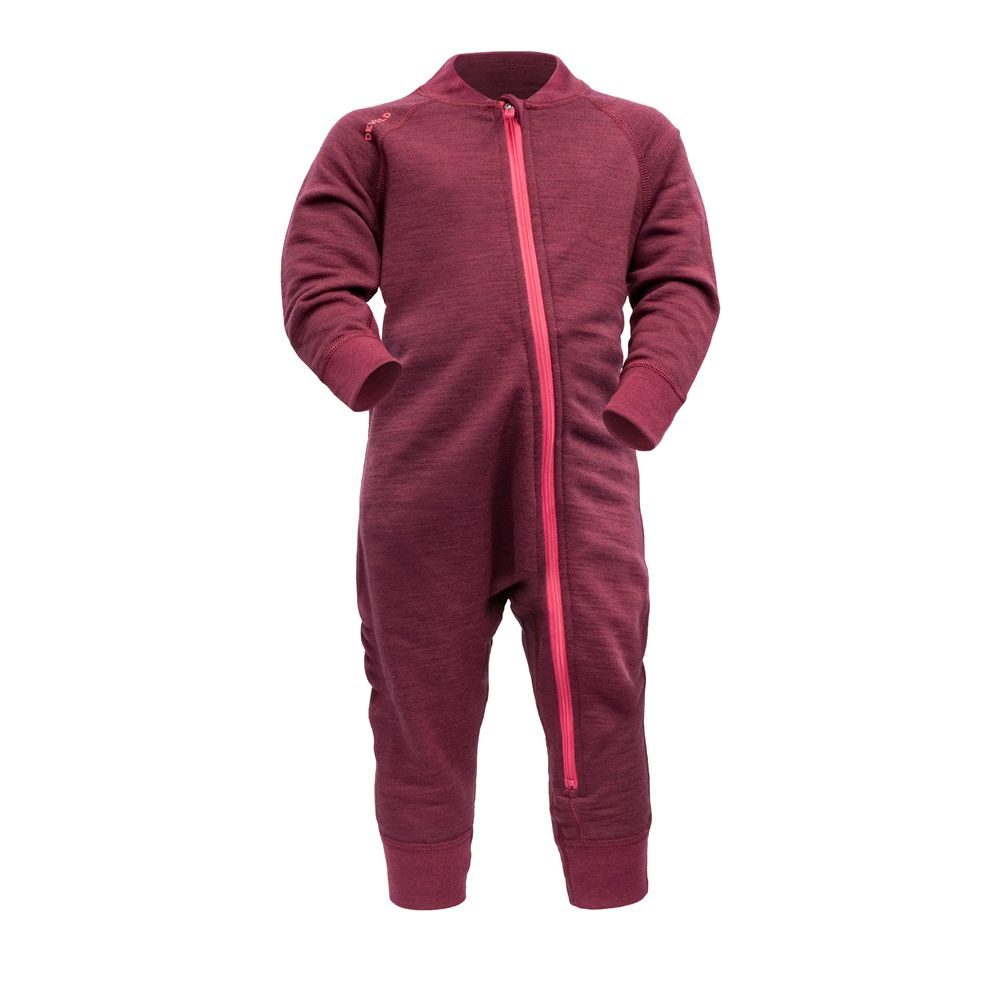 Nibba Merino Playsuit Baby, Beetroot Melange