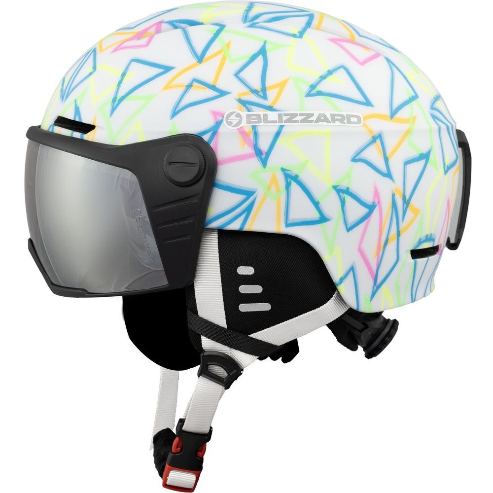 Flash Visor junior ski helmet, white/multicolor