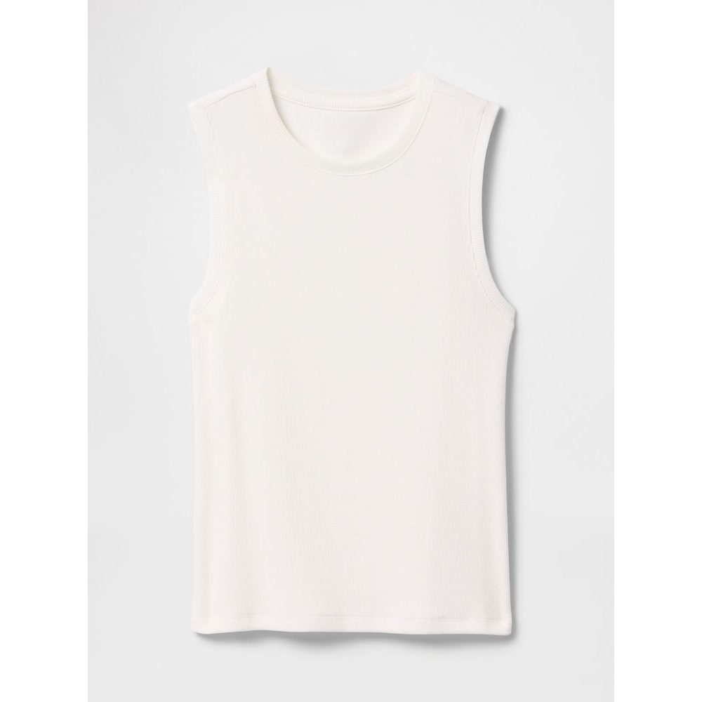 Žebrovaný top Bílá