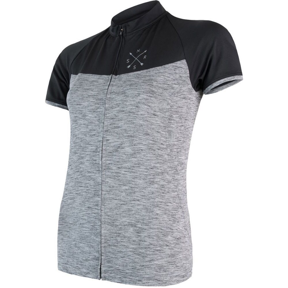 CYKLO MOTION dámský dres kr.rukáv celozip šedá/černá