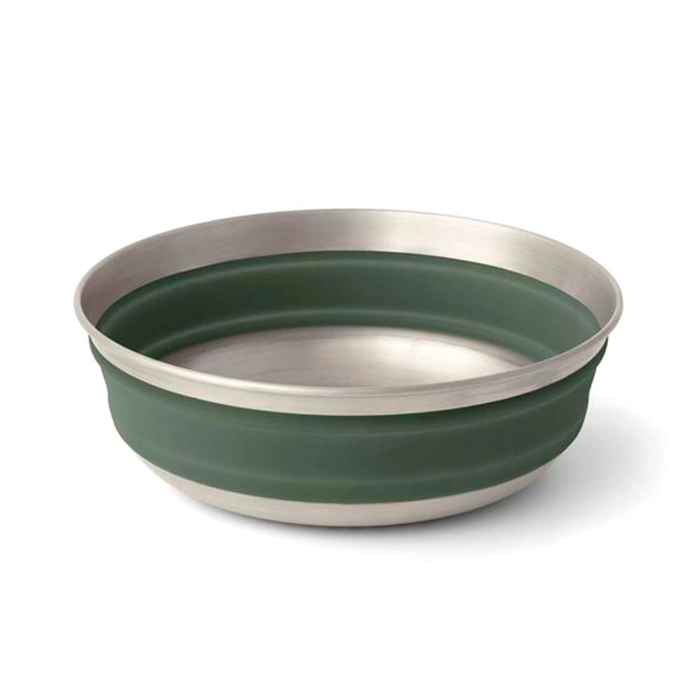 Detour Stainless Steel Collapsible Bowl - M, Laurel Wreath Green