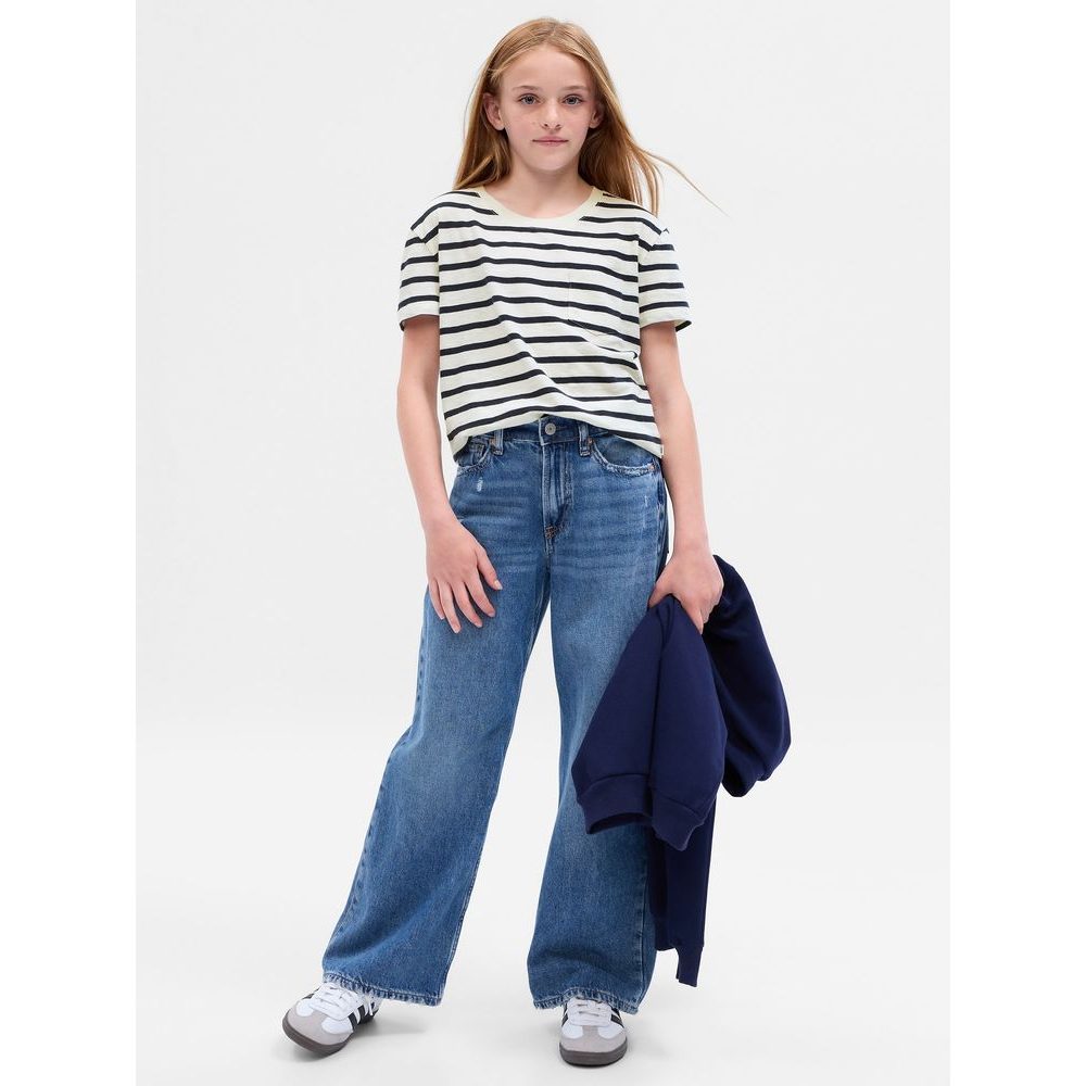 601387-09 Dětské tričko s kapsičkou Tmavě modrá