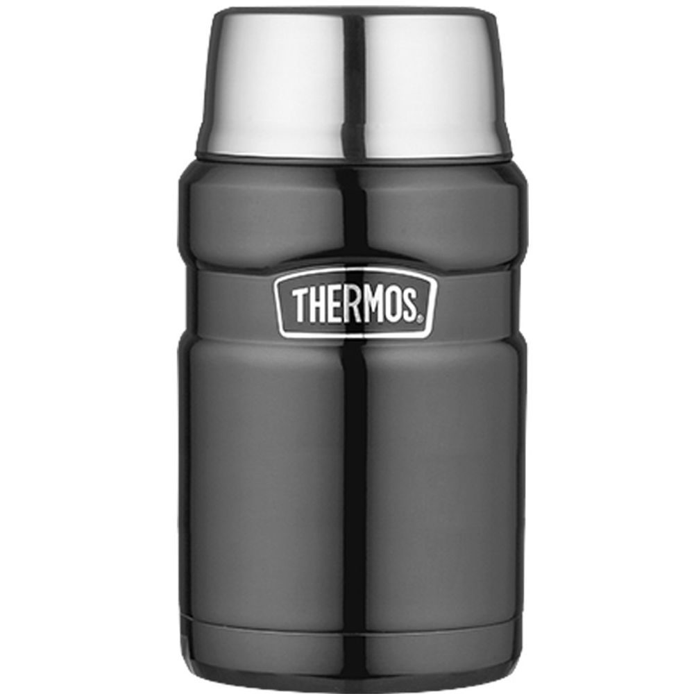 Food thermos with cup 710 ml metallic grey