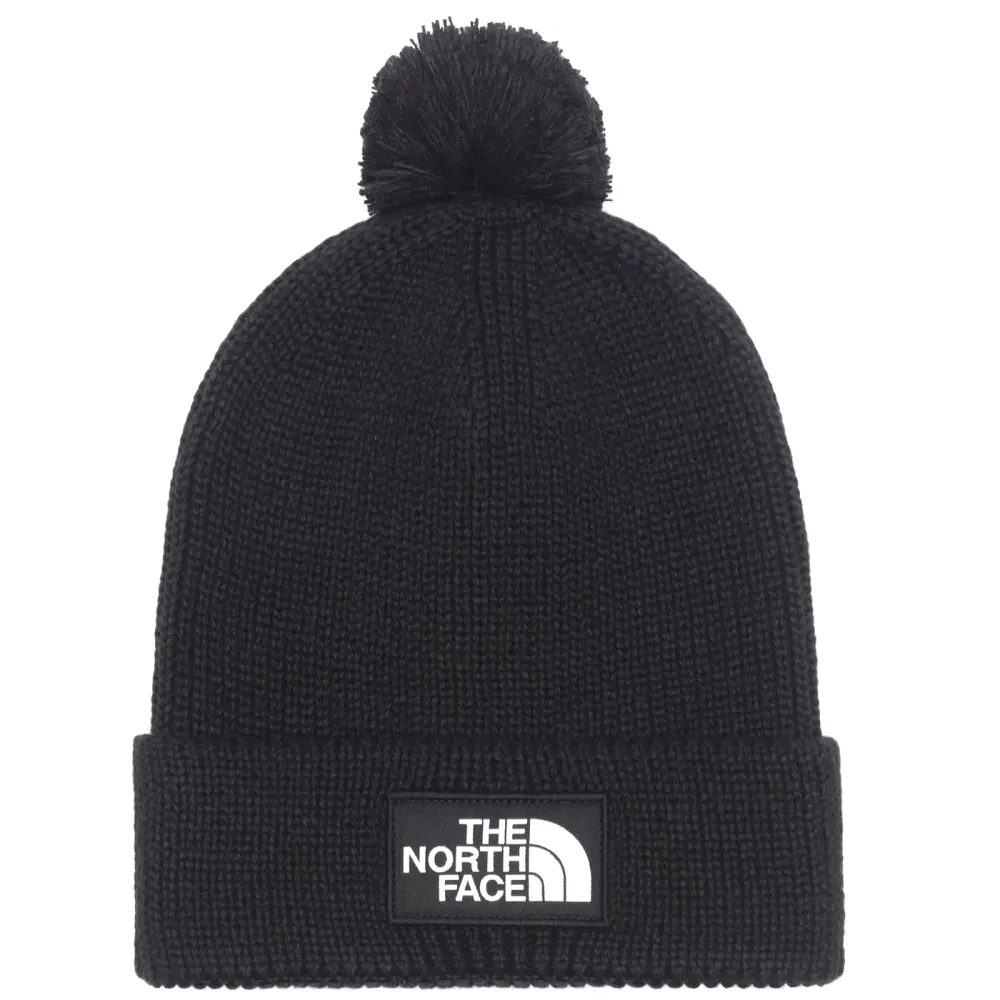 TNF LOGO BOX POM BEANIE, TNF BLACK