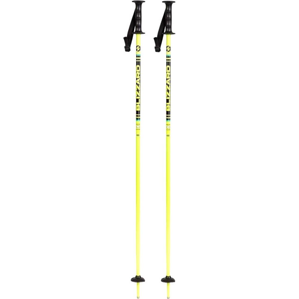 Race junior ski poles, yellow/black