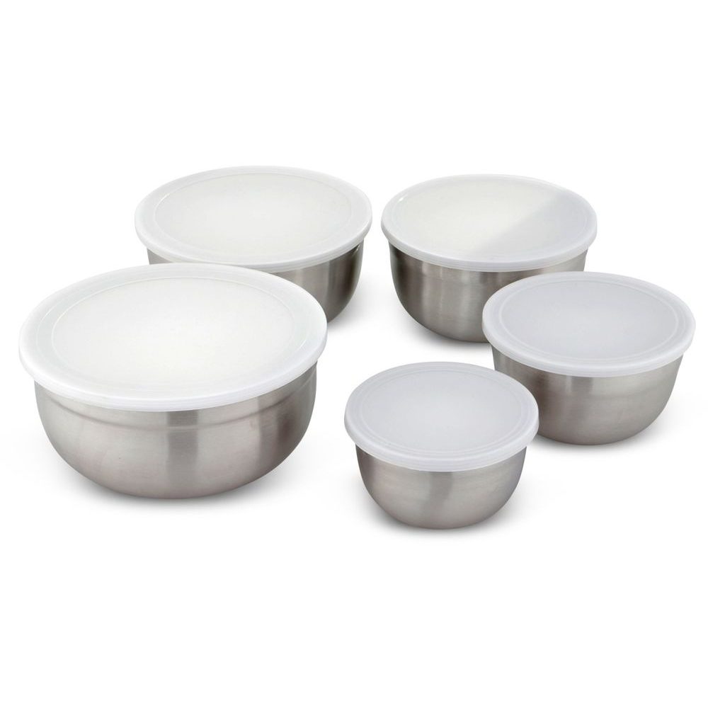Sada 5 kuchyňských misek nerezové s víkem