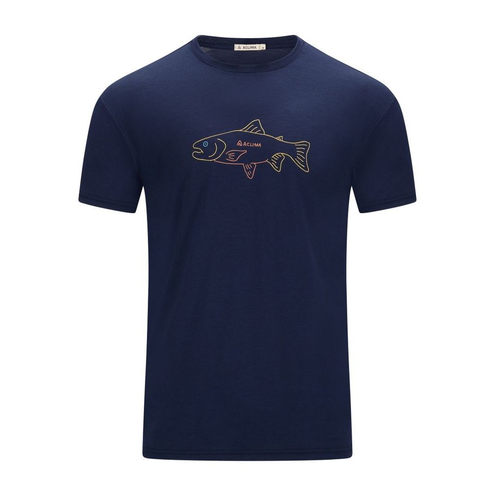 LightWool 140 Tee Salmon M's Navy Blazer