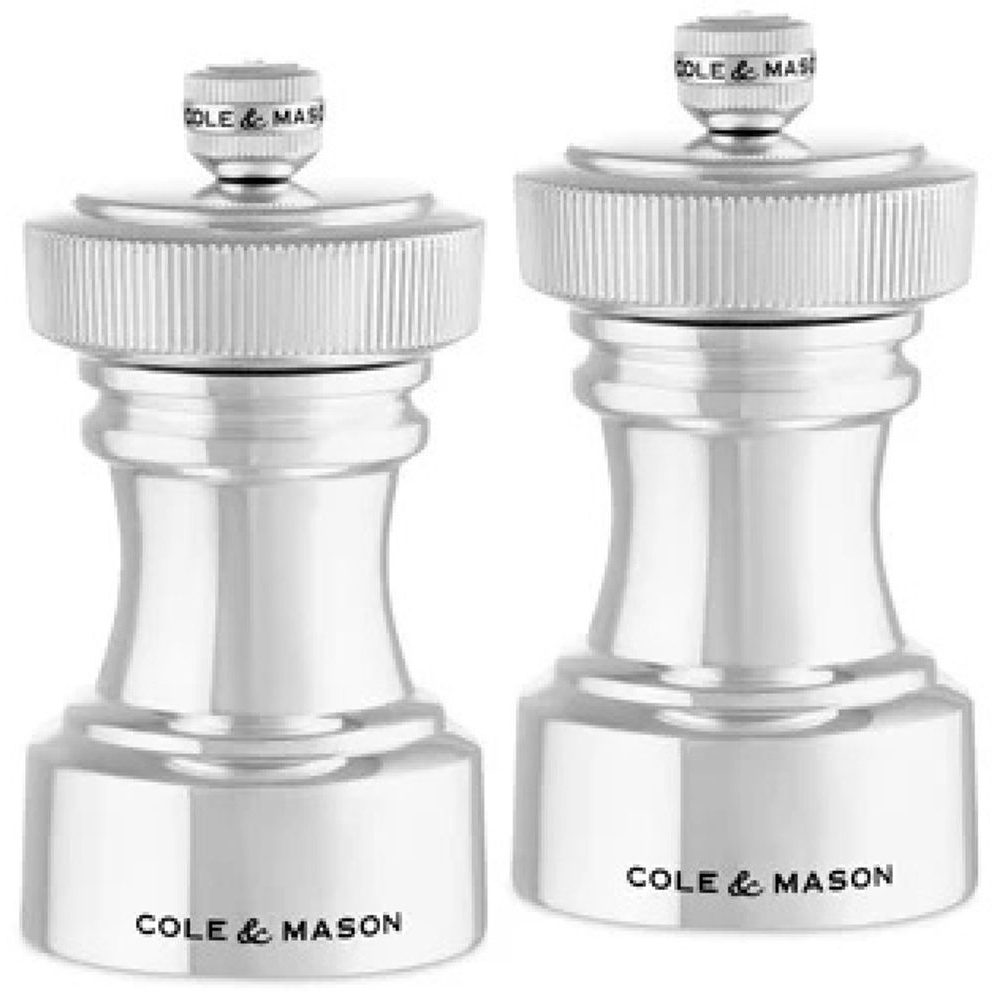Hoxton Stainless Steel Silver Plate Precision+ salt and pepper grinder set
