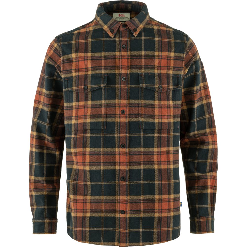 Övik Twill Shirt M, Autumn Leaf-Dark Navy