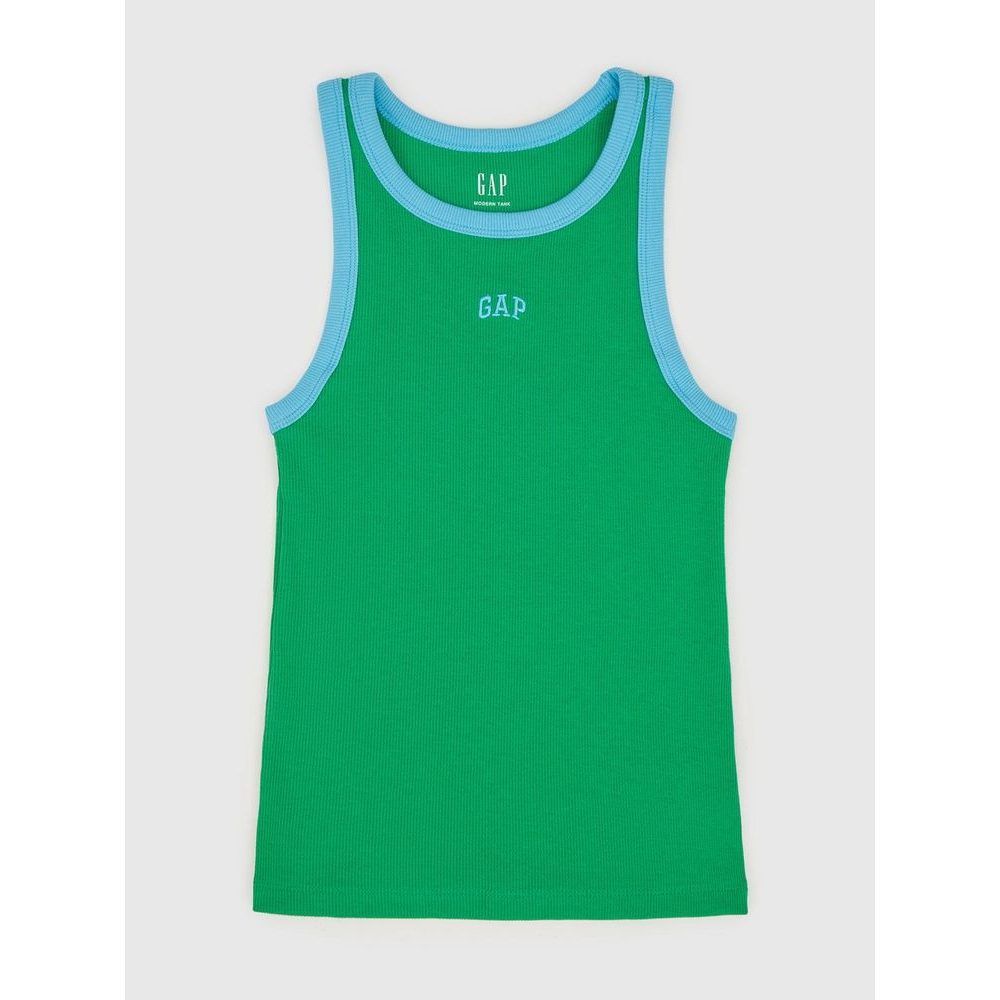 729562-04 Žebrovaný top s logem Zelená