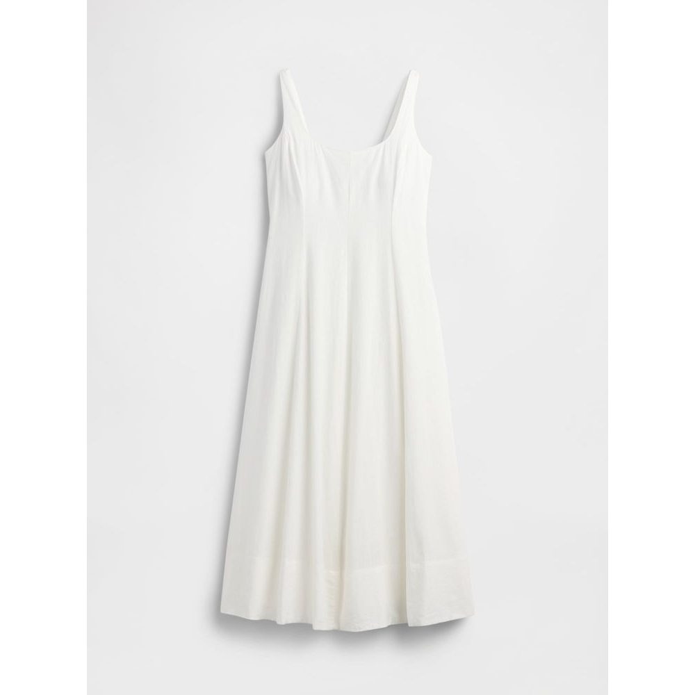 Lněné maxi šaty, Bílá