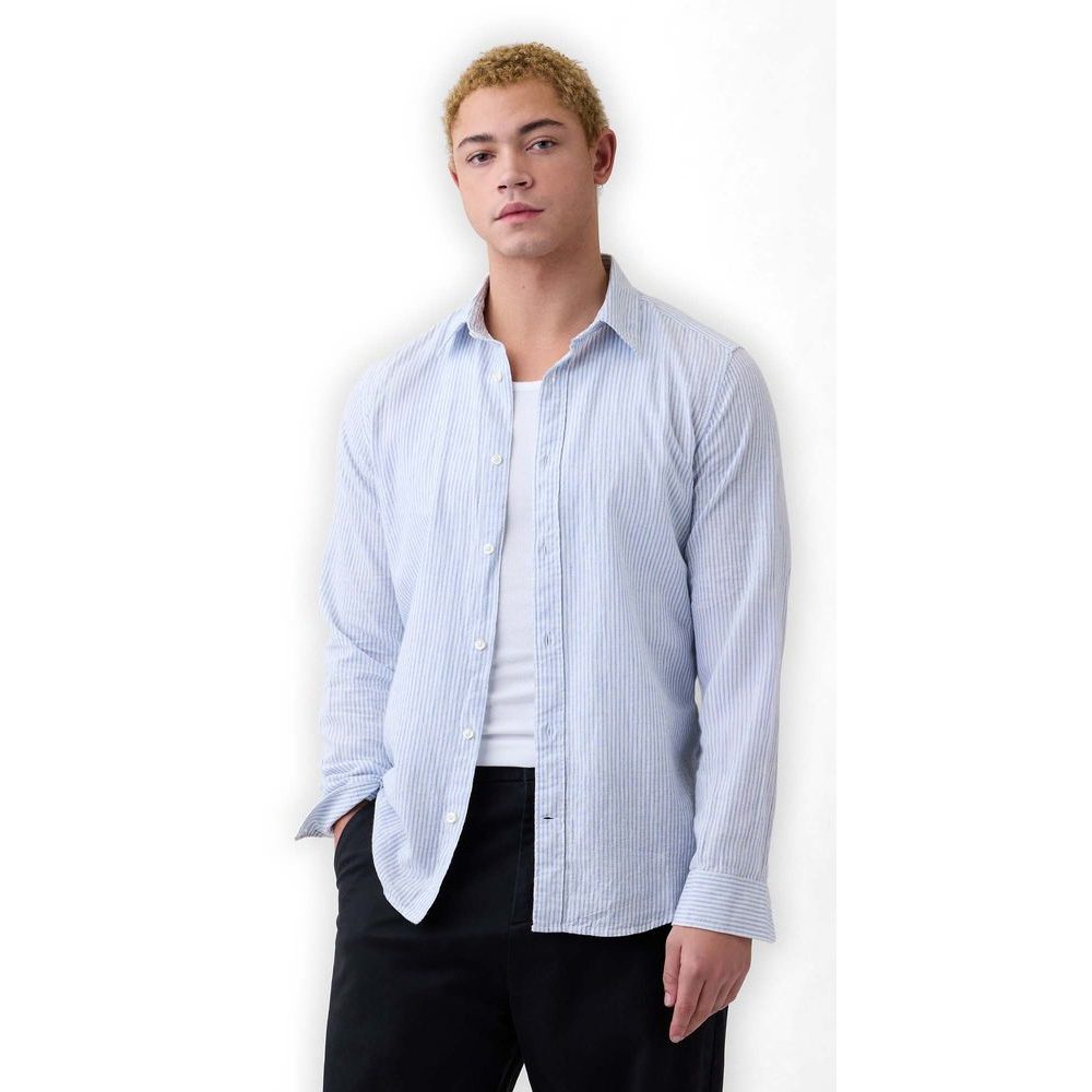 887952-01 Košile z lněné směsi Standard Fit Modrá