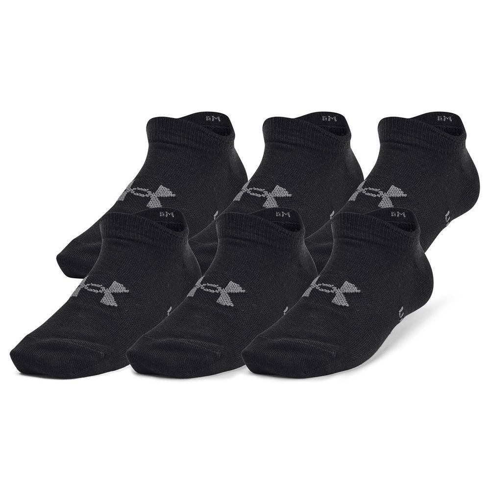 UA Yth Essential No Show 6pk, Black