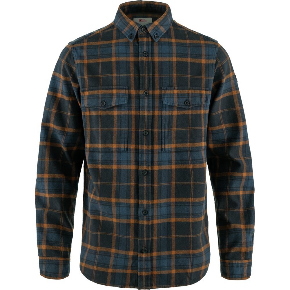 Övik Twill Shirt M Dark Navy-Chestnut