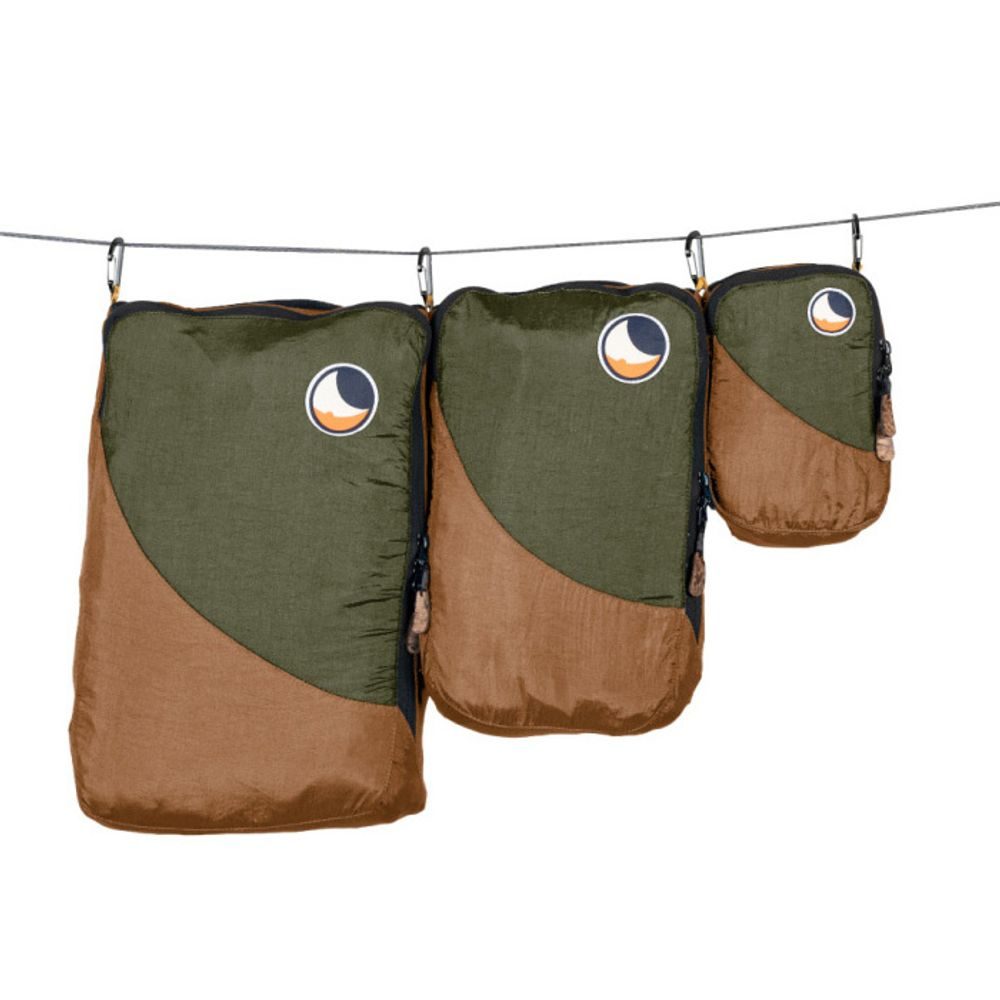 Travel Cube Set brown/army green (1xS, 1xM, 1xL)