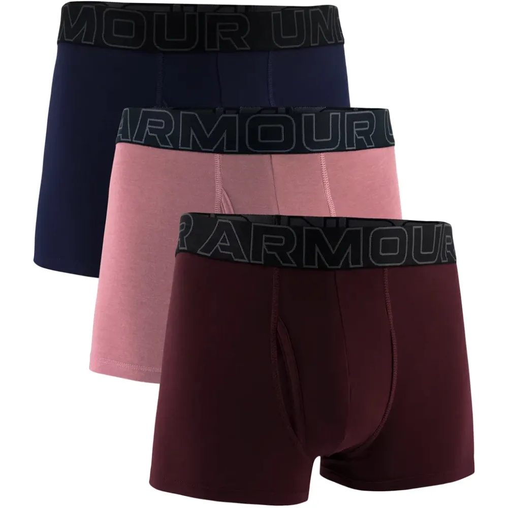 M UA Perf Cotton 3in - 3pk PNK/BLU