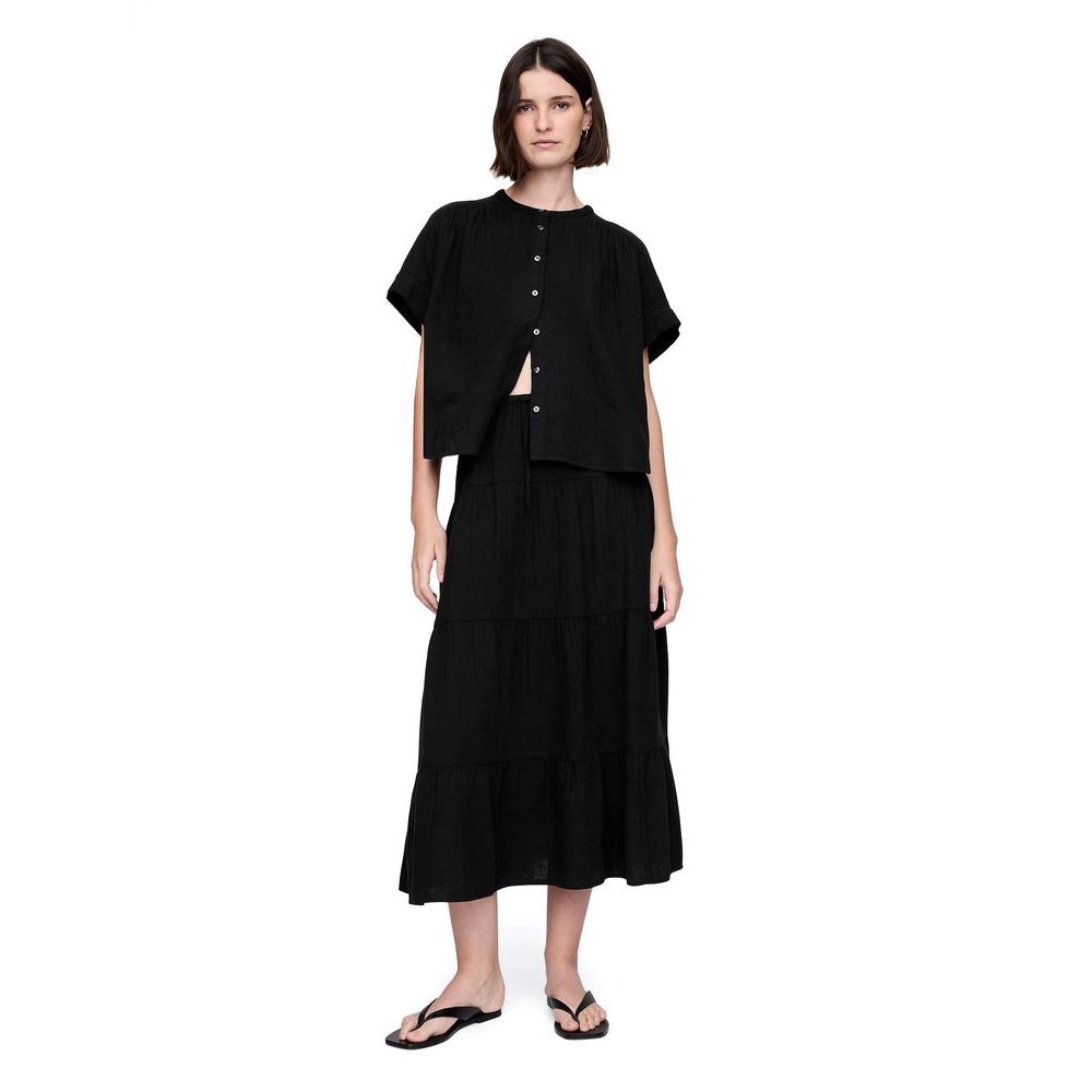 Mušelínová maxi sukně Černá