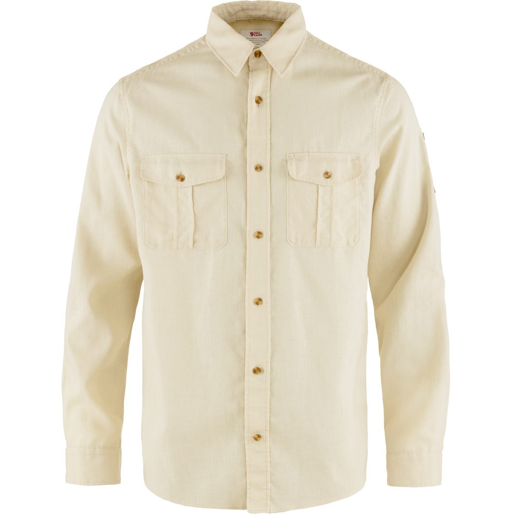Övik Travel Shirt LS M, Chalk White