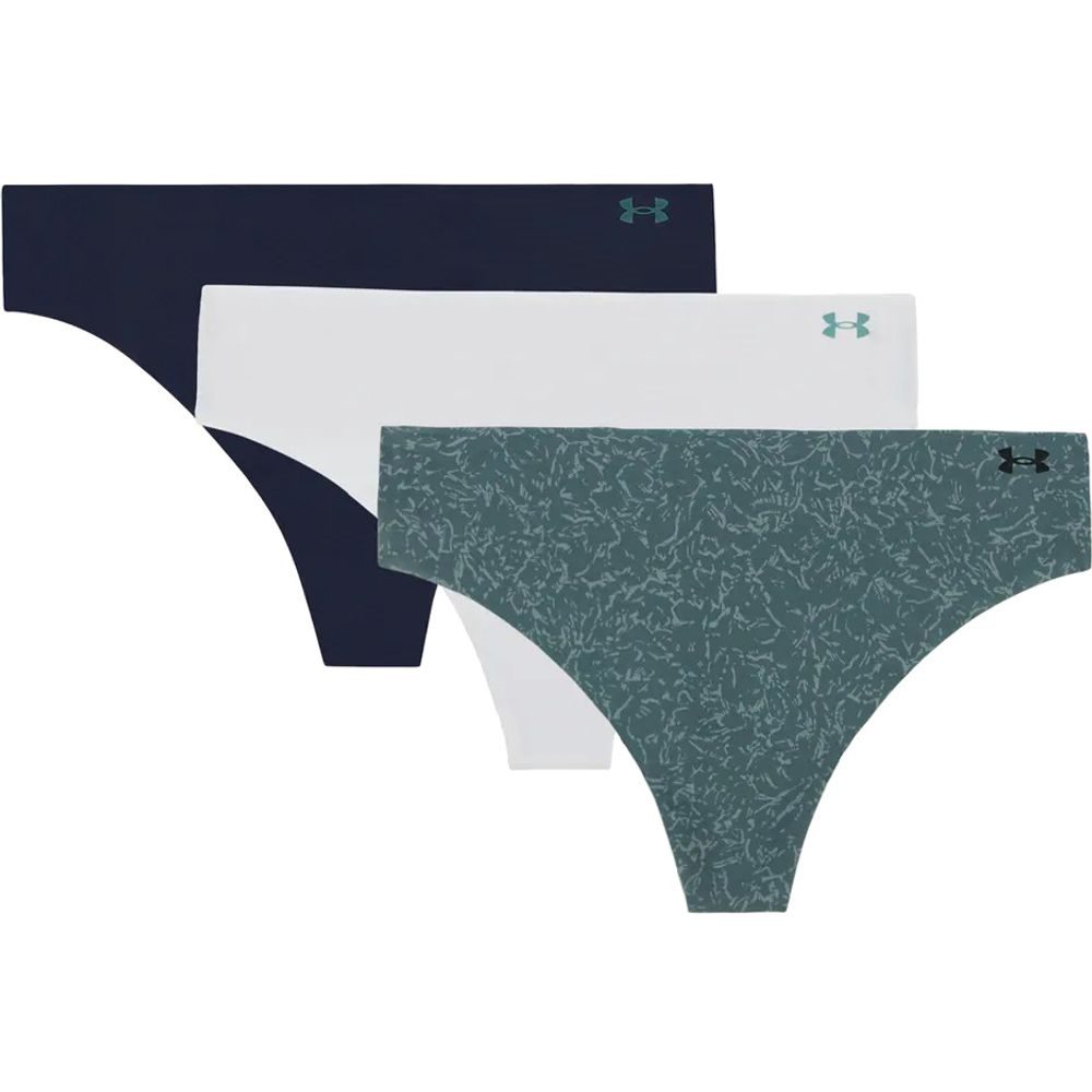 UA Pure Stretch NS THONG - 3pk GRN/WHT/BLU