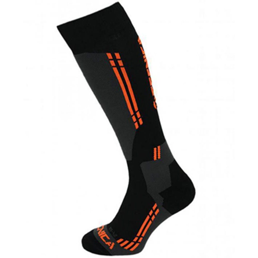 Competition ski socks, black/anthracite/orange