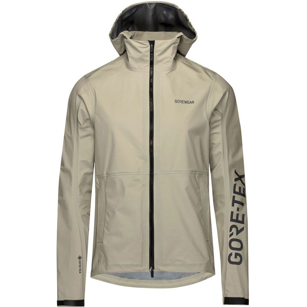 LUPRA GORE-TEX Hooded Logo Jacket Mens tech beige / black
