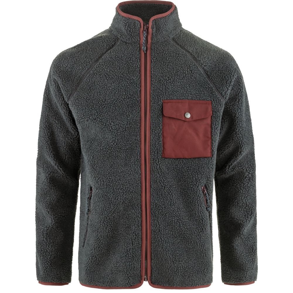 Vardag Pile Fleece M Dark Grey-Maroon