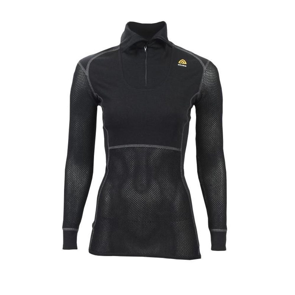 WoolNet Polo Shirt with zip, W Jet Black