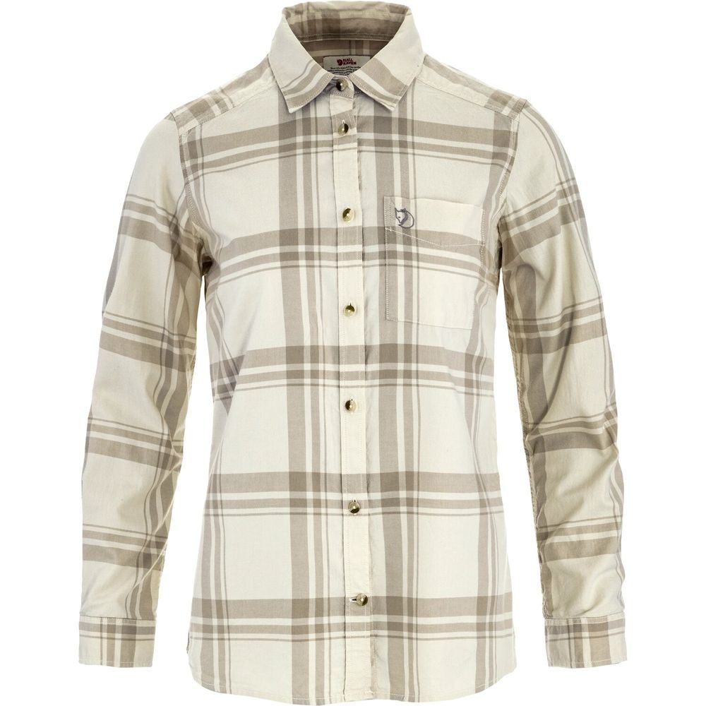 Övik Lite Flannel Shirt W Chalk White-Fossil