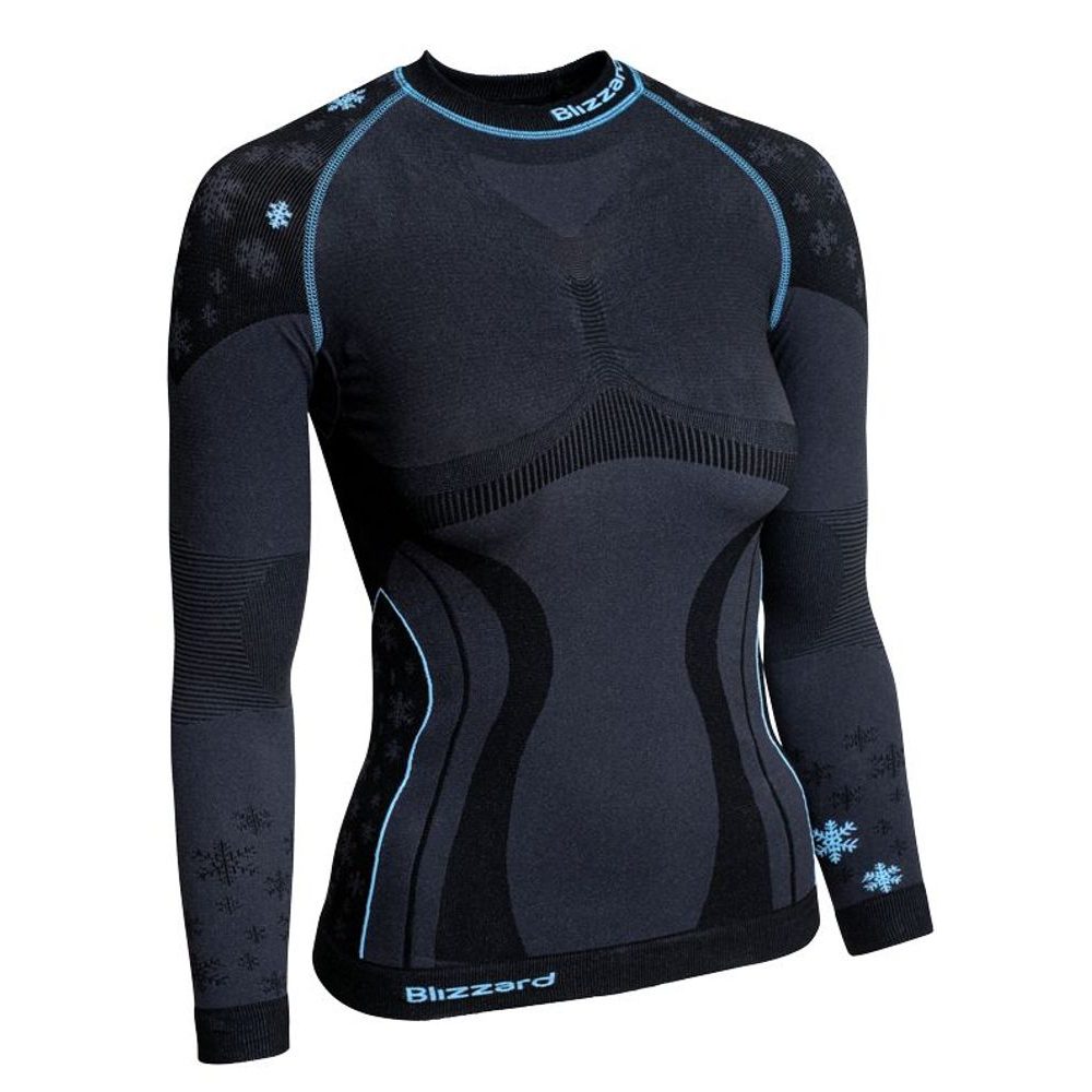 Viva long sleeve, anthracite/light blue